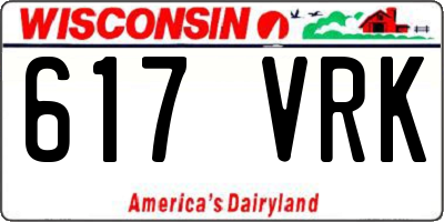 WI license plate 617VRK