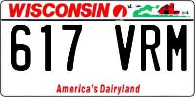 WI license plate 617VRM