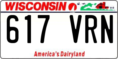 WI license plate 617VRN