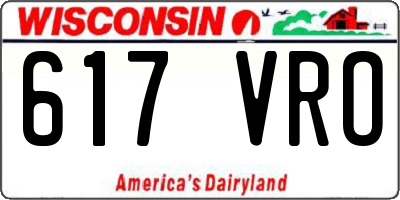 WI license plate 617VRO