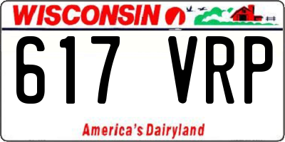 WI license plate 617VRP