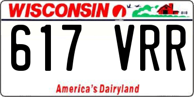 WI license plate 617VRR