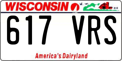 WI license plate 617VRS