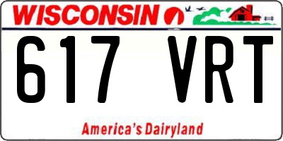 WI license plate 617VRT