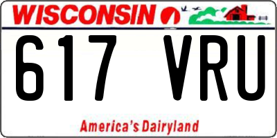 WI license plate 617VRU