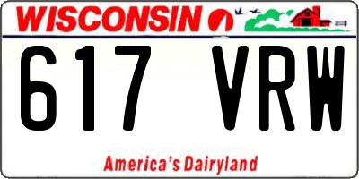 WI license plate 617VRW