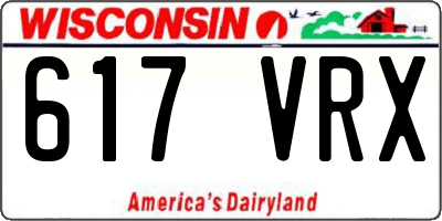 WI license plate 617VRX