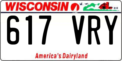 WI license plate 617VRY