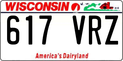 WI license plate 617VRZ