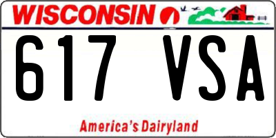 WI license plate 617VSA