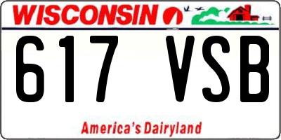 WI license plate 617VSB