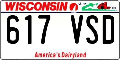WI license plate 617VSD