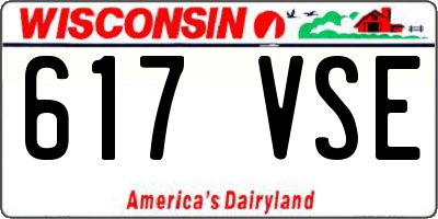 WI license plate 617VSE