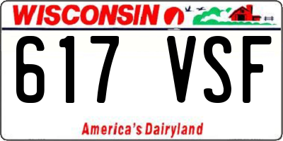 WI license plate 617VSF