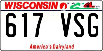 WI license plate 617VSG