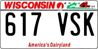 WI license plate 617VSK