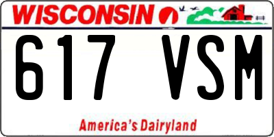 WI license plate 617VSM
