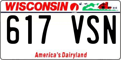 WI license plate 617VSN