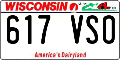 WI license plate 617VSO