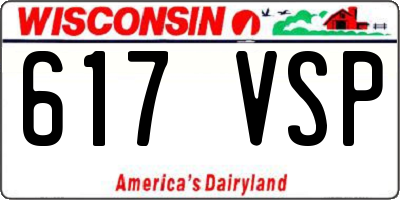 WI license plate 617VSP