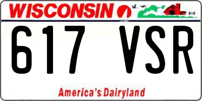 WI license plate 617VSR