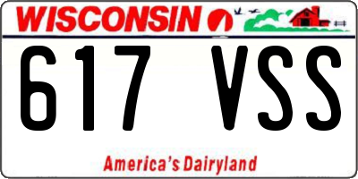 WI license plate 617VSS