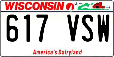 WI license plate 617VSW