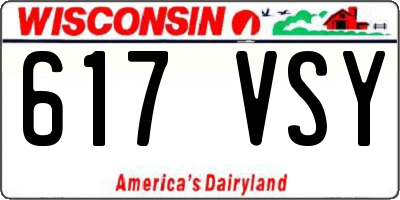 WI license plate 617VSY