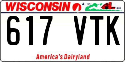 WI license plate 617VTK