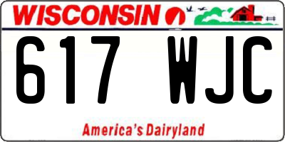 WI license plate 617WJC