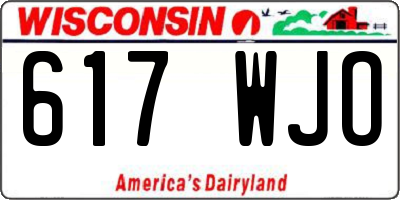 WI license plate 617WJO