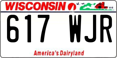 WI license plate 617WJR