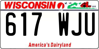WI license plate 617WJU
