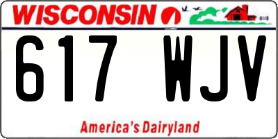 WI license plate 617WJV