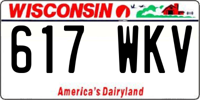 WI license plate 617WKV