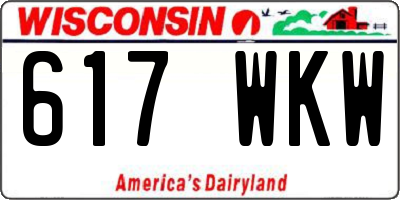 WI license plate 617WKW