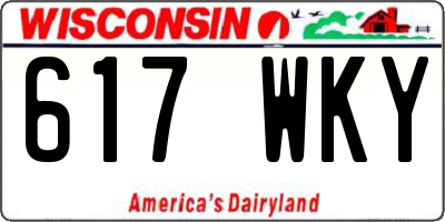 WI license plate 617WKY