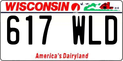 WI license plate 617WLD