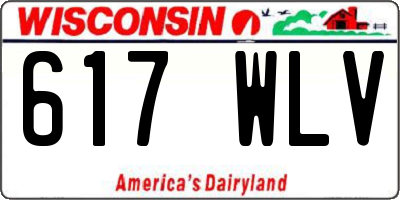 WI license plate 617WLV