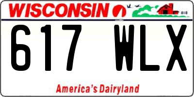 WI license plate 617WLX