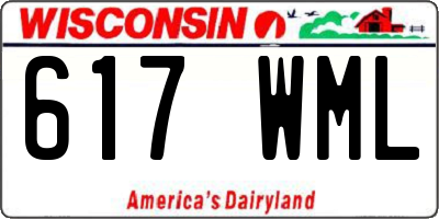 WI license plate 617WML