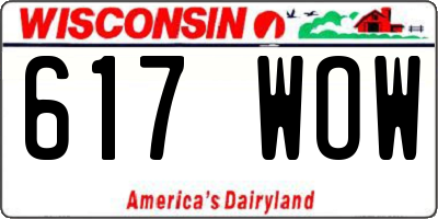 WI license plate 617WOW
