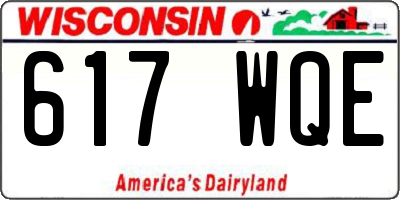 WI license plate 617WQE