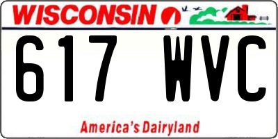 WI license plate 617WVC