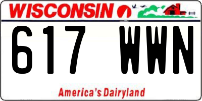 WI license plate 617WWN