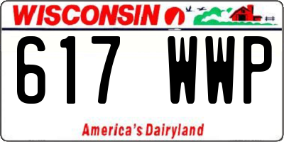 WI license plate 617WWP