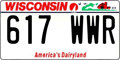 WI license plate 617WWR