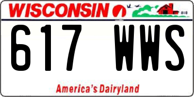 WI license plate 617WWS