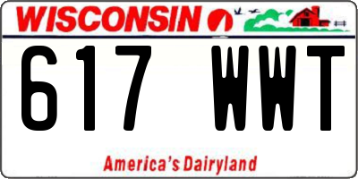 WI license plate 617WWT