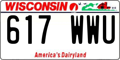 WI license plate 617WWU
